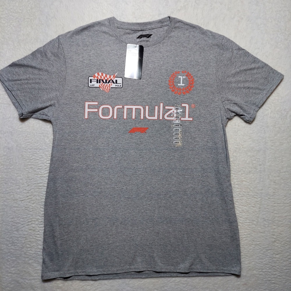Formula 1 T-Shirt Mens Large Gray Brand New F1 Racing Grand Prix Graphic Tee